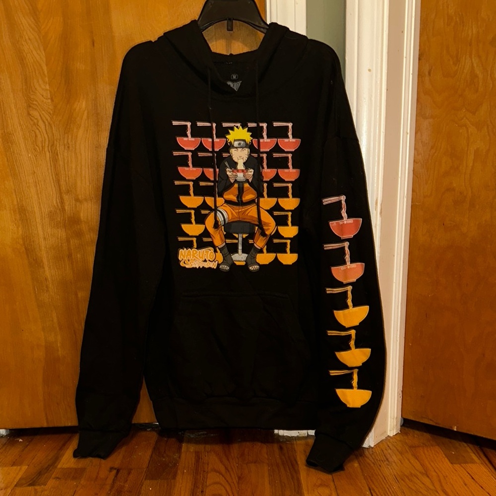 Ripple Junction Anime Black and Orange Naruto Hoodie